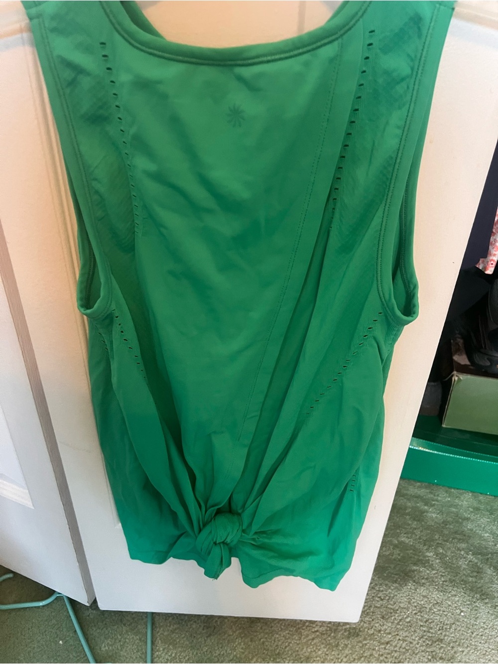 Athleta Emerald Green Tie in back  Tank Top size S
